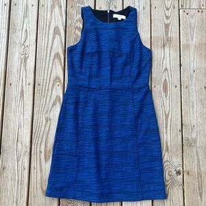 NWT loft dress | size 8 blue dress | textured midi dress